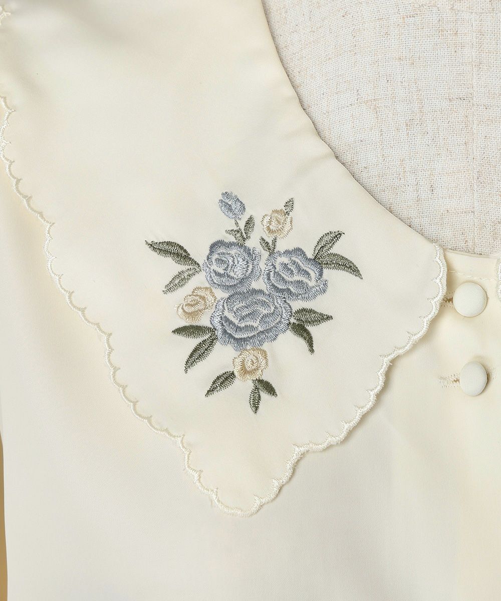 パステルローズ刺繍ビッグカラーブラウス/F i.n.t [51AF02j005 