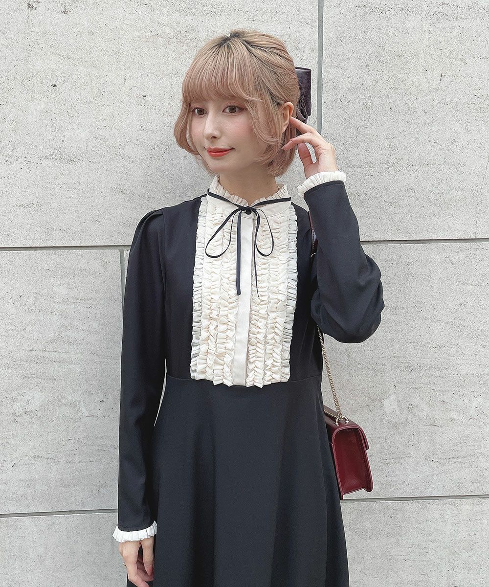WEB限定】チュールフリルヨークワンピース/an3 Limited [51DE02j003 