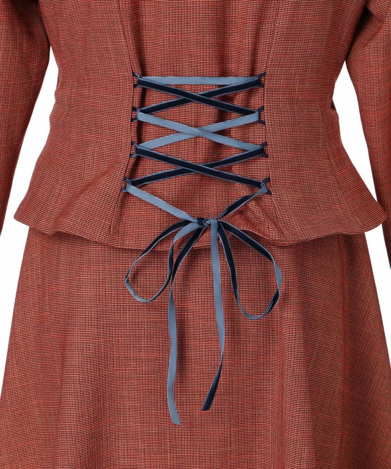 Lace-up (red×navy)
