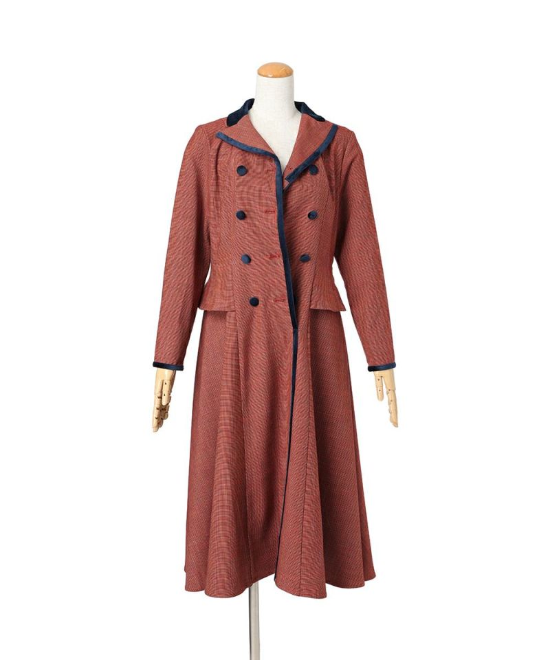 Open front (red×navy)