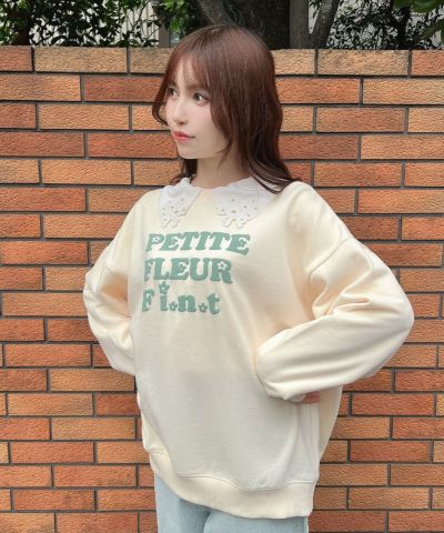 □70's flower logo foam print sweatshirt/F i.n.t [51AI03j006]