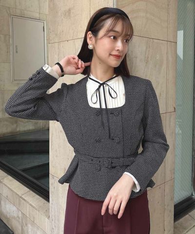 □Double button peplum jacket/an another angelus [51BD01j005]