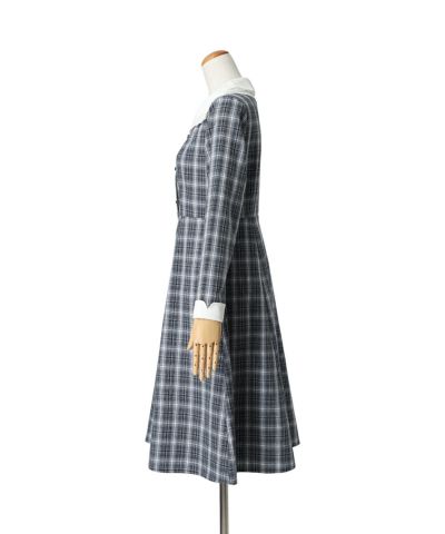 ビッグカラーオンブレチェックワンピース/F i.n.t [53AE02j001 ビッグカラーオンブレチェックワンピース/F i.n.t [53AE02j001
