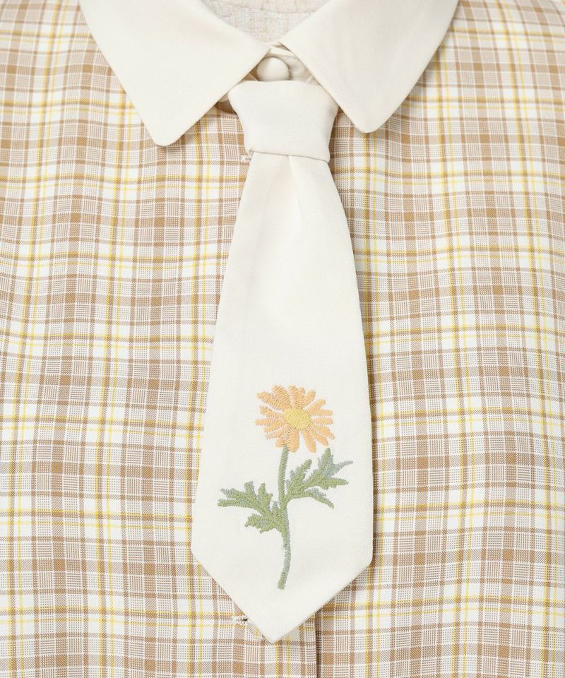 Necktie (beige×white)