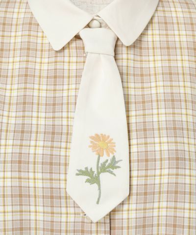 Necktie (beige×white)