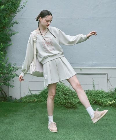 Margaret logo embroidered sweatshirt/F i.n.t [53AI03j001]