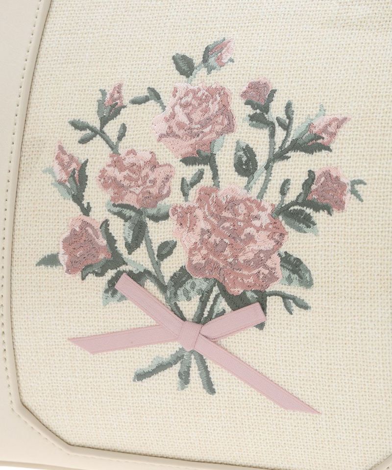 ブーケ刺繍スクエアがま口バッグ/an another angelus