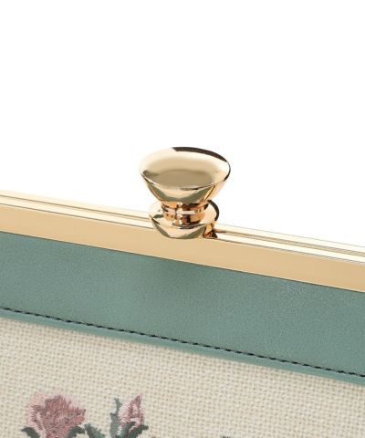 ブーケ刺繍ワイドがま口バッグ/an another angelus [53BC05a004 ブーケ刺繍ワイドがま口バッグ/an another angelus [53BC05a004