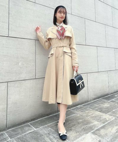 Piping trench coat/an another angelus [53BD03j001]