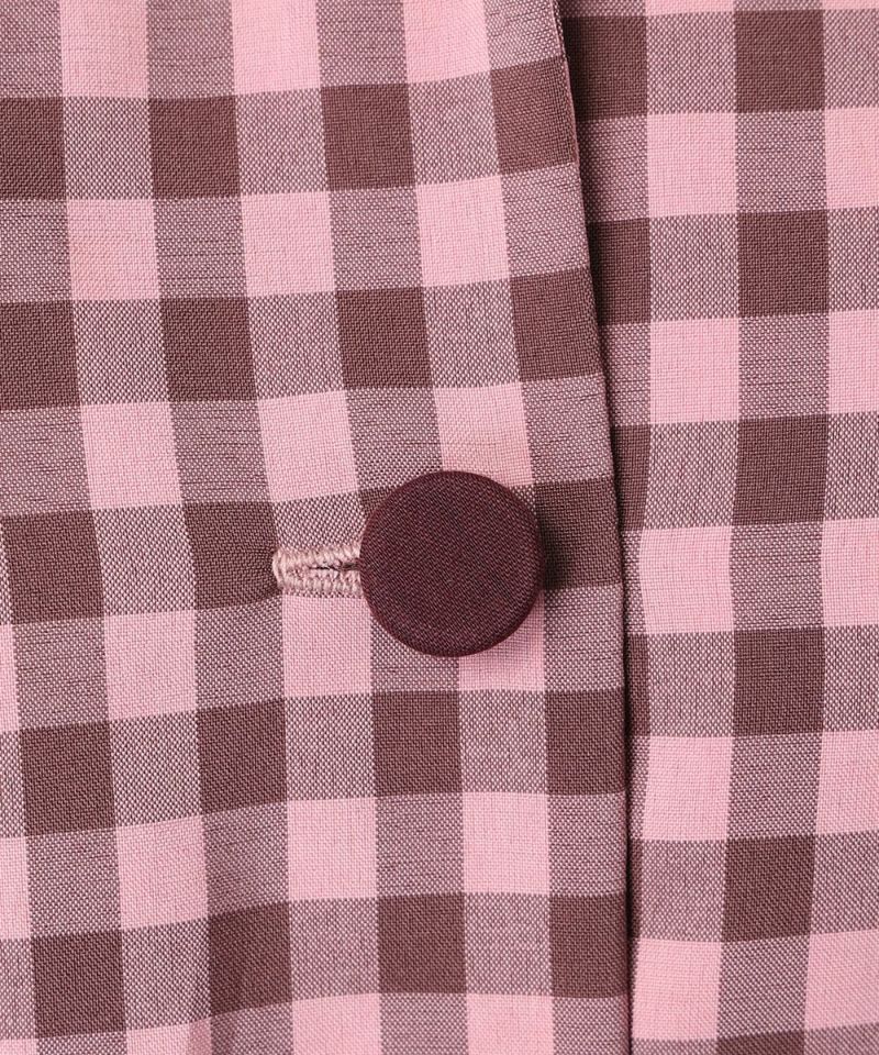Button up (pink×brown)