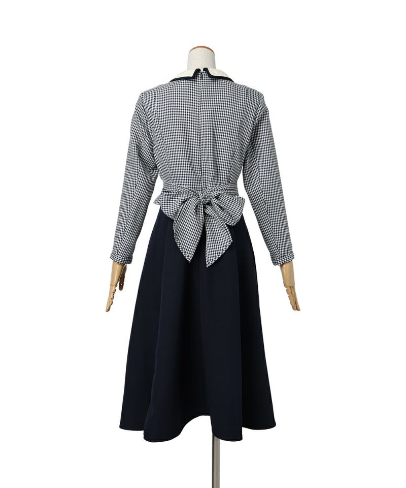 バック (navy×white)