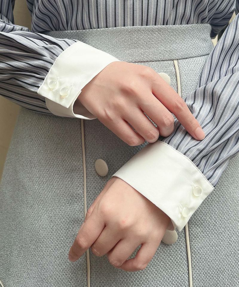 【洗える】ラビット カラー ストライプ シャツ 洗える】ラビット カラー ストライプ シャツ : マルイ(丸井