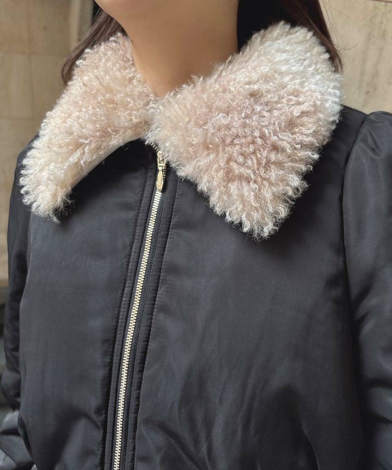 □ファー衿付きペプラムブルゾン/an another angelus [52BD02j007] | F