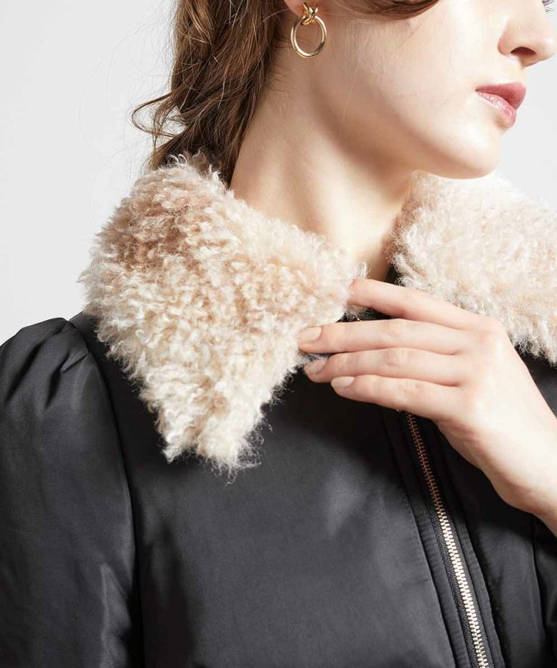 □ファー衿付きペプラムブルゾン/an another angelus [52BD02j007] | F