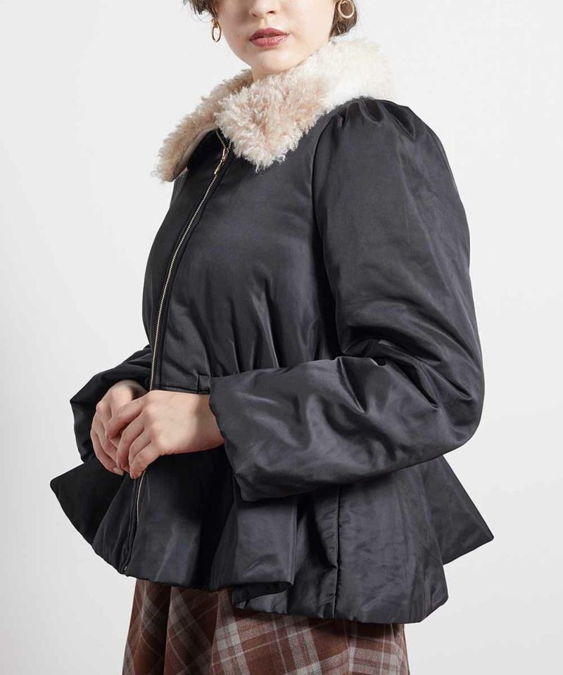 □ファー衿付きペプラムブルゾン/an another angelus [52BD02j007] | F