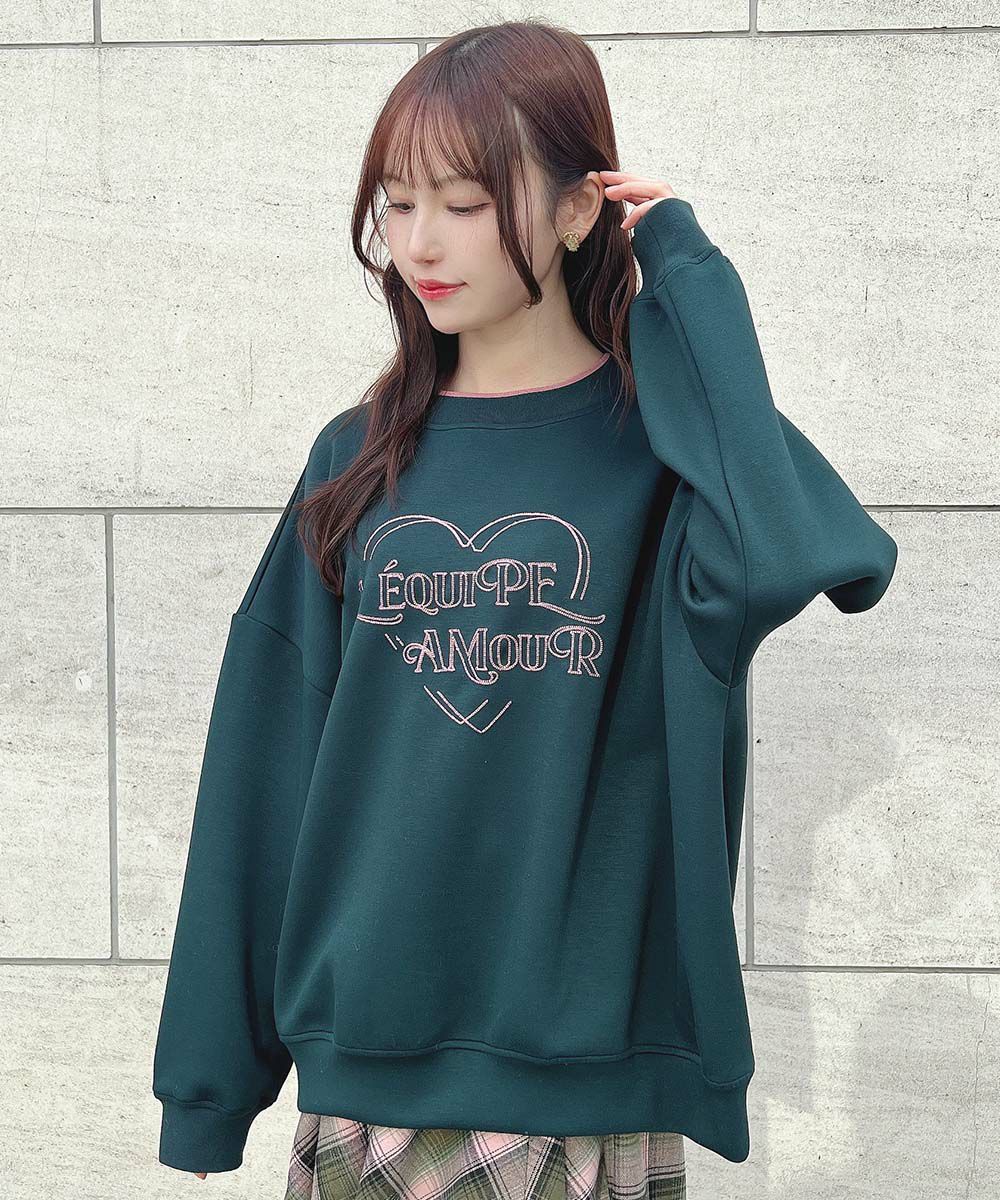 ステッチハートロゴ刺繍スウェット/F i.n.t [52AI03j010] | F i.n.t 