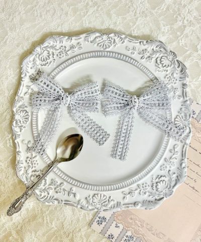 Lace ribbon hair clip set/F i.n.t [53AB17a002]