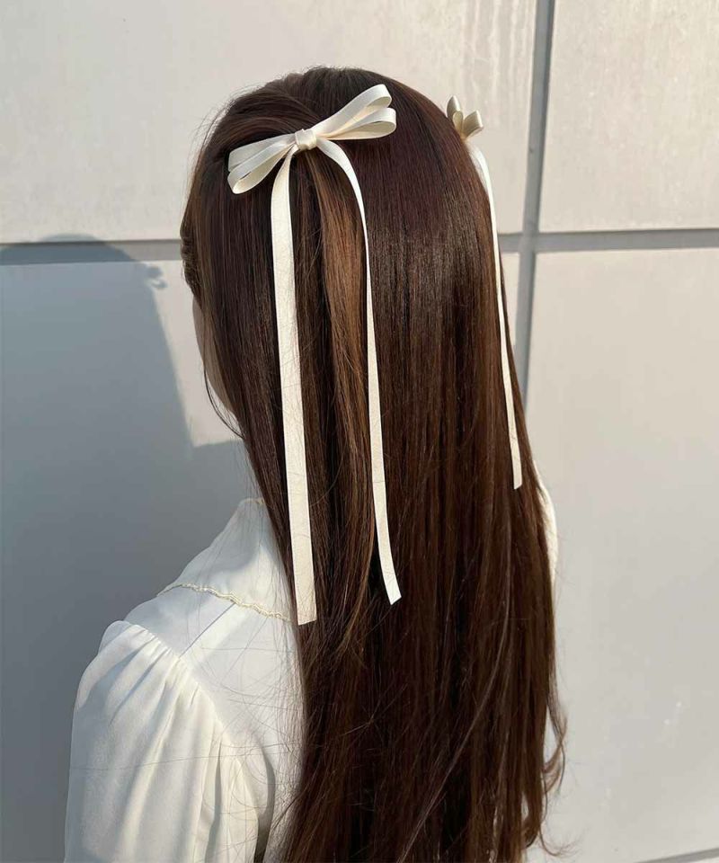 □サテンロングリボンヘアクリップセット/F i.n.t [53AB17a004] | F