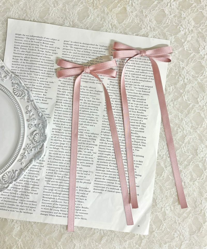 □サテンロングリボンヘアクリップセット/F i.n.t [53AB17a004] | F