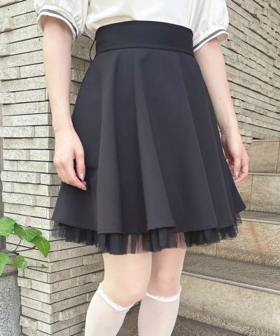 Tulle hem circular mini skirt/F i.n.t [53AG02k003]