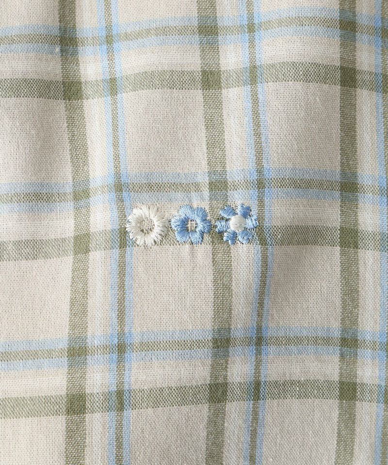Embroidery (beige×blue)