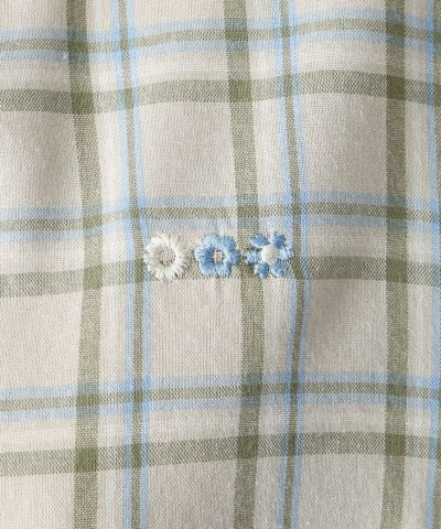 Embroidery (beige×blue)