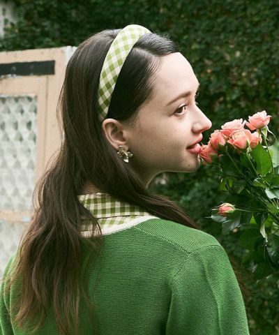 Retro gingham headband/an another angelus [53BB17a002]
