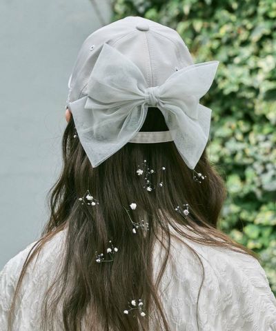 Back tulle ribbon cap/F i.n.t [53AB01a001]