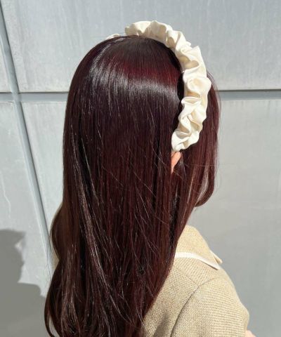 Whipped gathered satin headband/F i.n.t [53AB17a007]