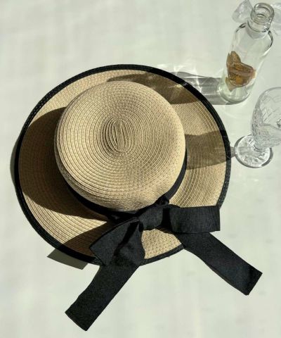 [2buy 10% off] Color-matched brim grosgrain ribbon canotier/an another angelus [53BB01a001]