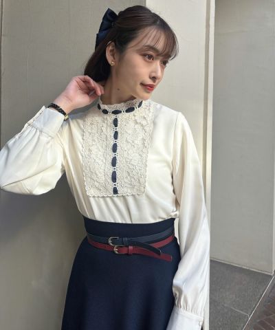 Ladder lace yoke pullover blouse/an3 Limited [53DF02j001]