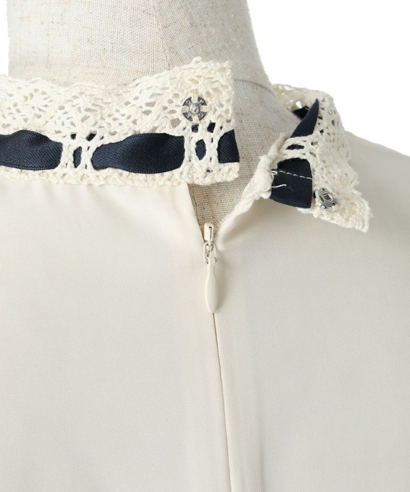Back zipper (off white×navy)