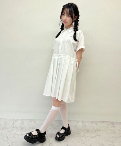 Drawstring Ribbon Shirt Dress / F i.n.t [53AE01h005]