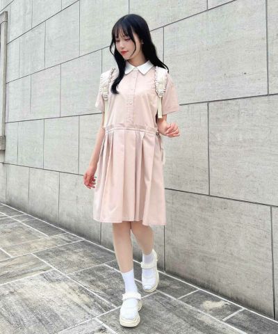 Drawstring ribbon shirt dress/F i.n.t [53AE01h005]