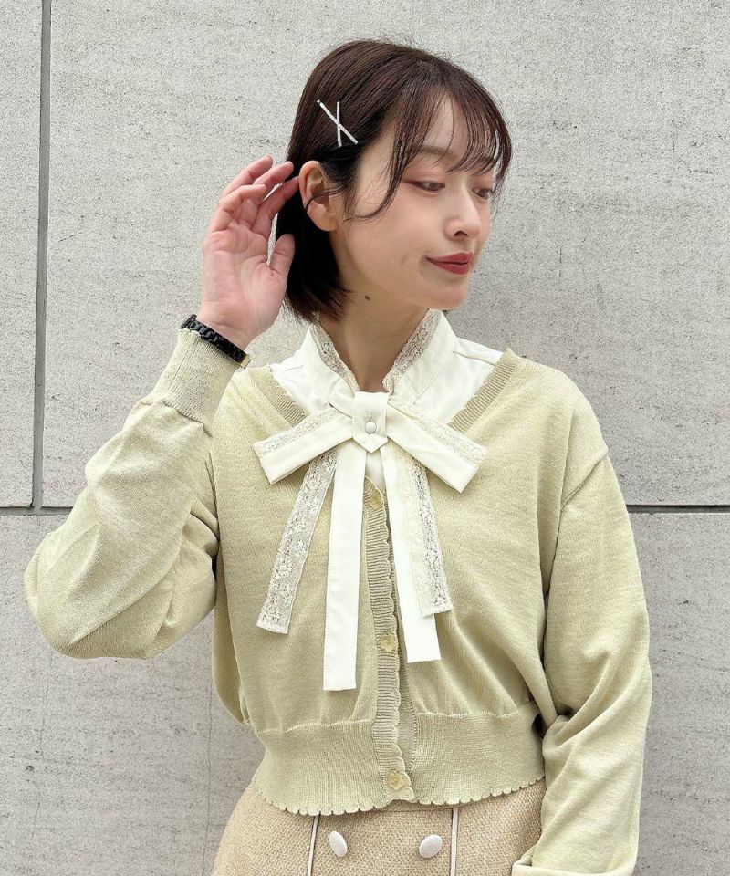 cream / 165cm /カーディガンを羽織った状態