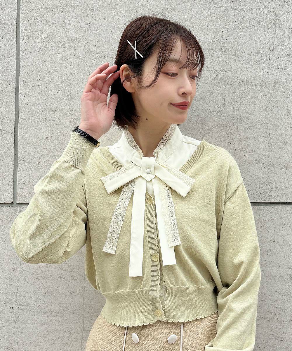 cream / 165cm /カーディガンを羽織った状態