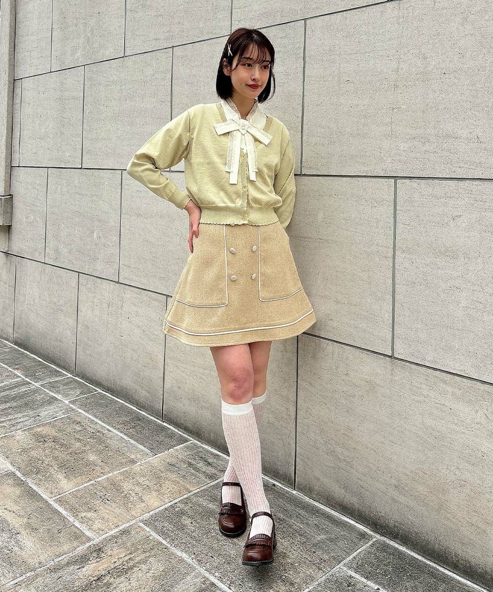 cream / 165cm /カーディガンを羽織った状態