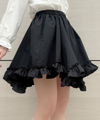 Random hem mini skirt with frills/F i.n.t [53AG03k007]