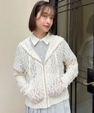 Mini flower lace hoodie/F i.n.t [53AI04j009]