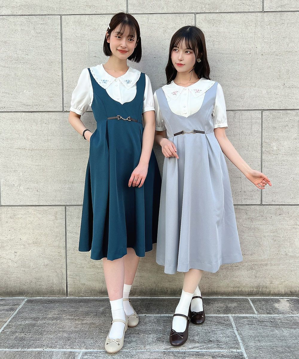 左：blue green / 165cm, 右：blue gray / 157cm