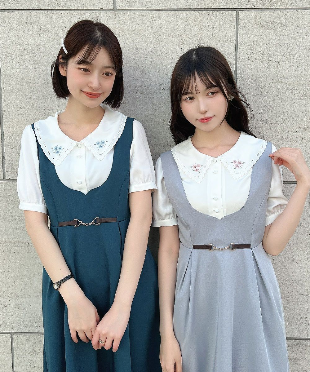 左：blue green / 165cm, 右：blue gray / 157cm
