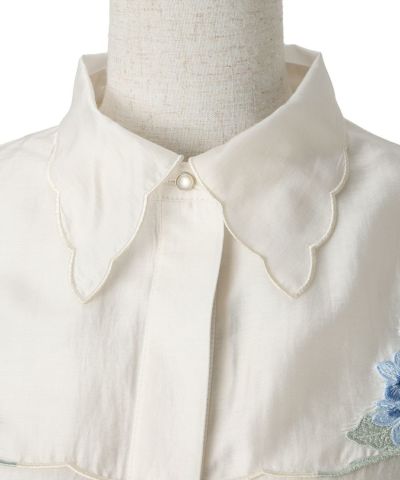 Collar up (ivory×blue)