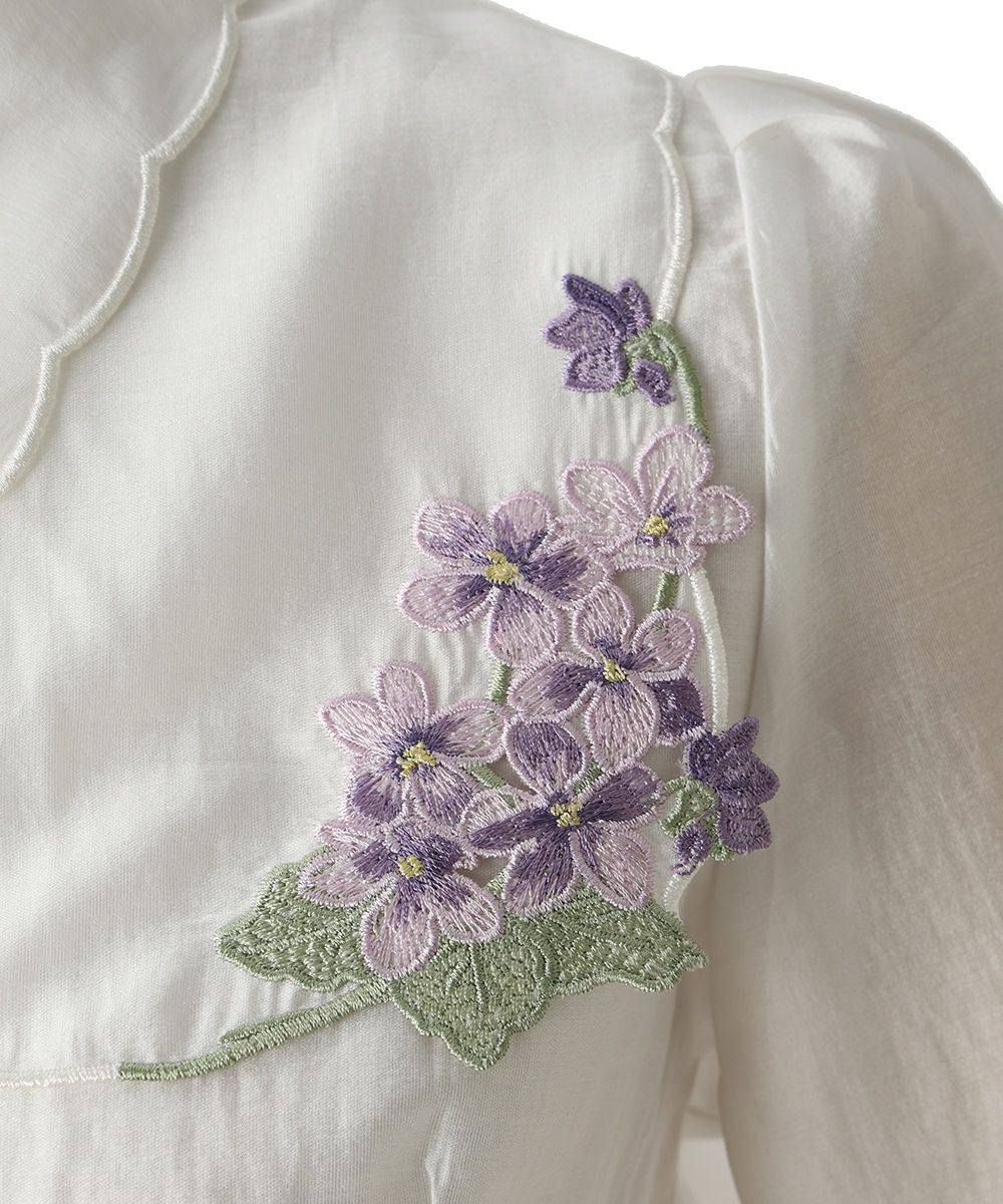刺繍 (off white×purple)