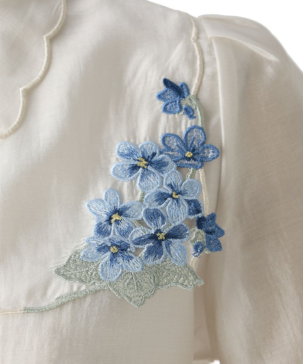 刺繍 (ivory×blue)