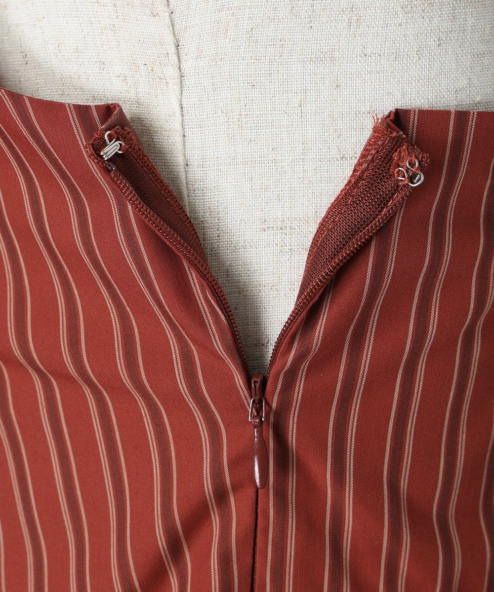 サイドファスナー (bordeaux × beige)