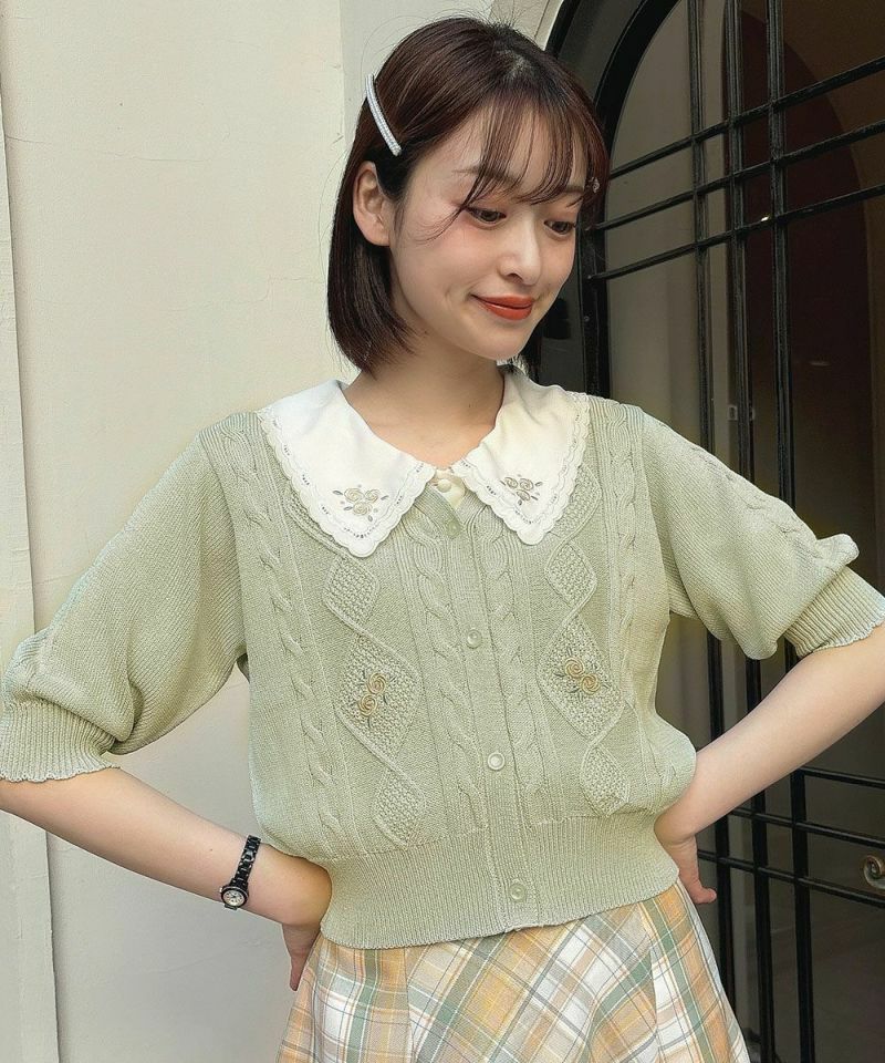 リトルローズ刺繍カットワーク衿ブラウス/F i.n.t [53AF02g016