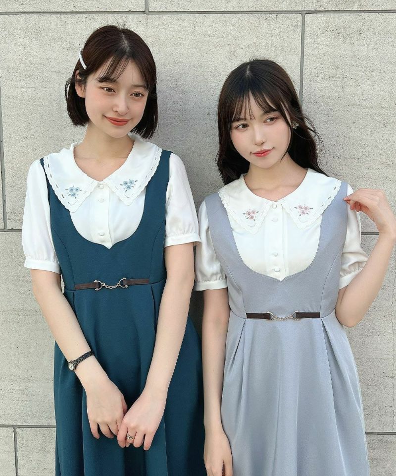 □リトルローズ刺繍カットワーク衿ブラウス/F i.n.t [53AF02g016] | F