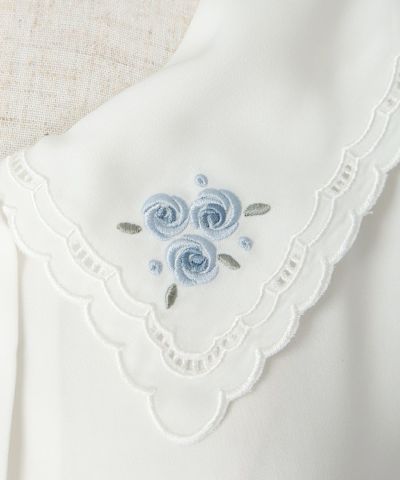 Embroidery (white×blue)