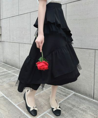 Tulle layered ruffle skirt/an another angelus [53BG03p010]