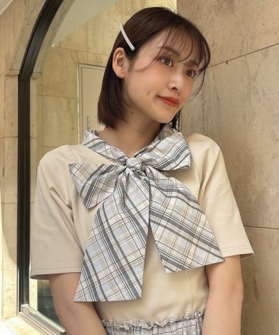 Check ribbon tie cut top/an another angelus [53BI02h001]
